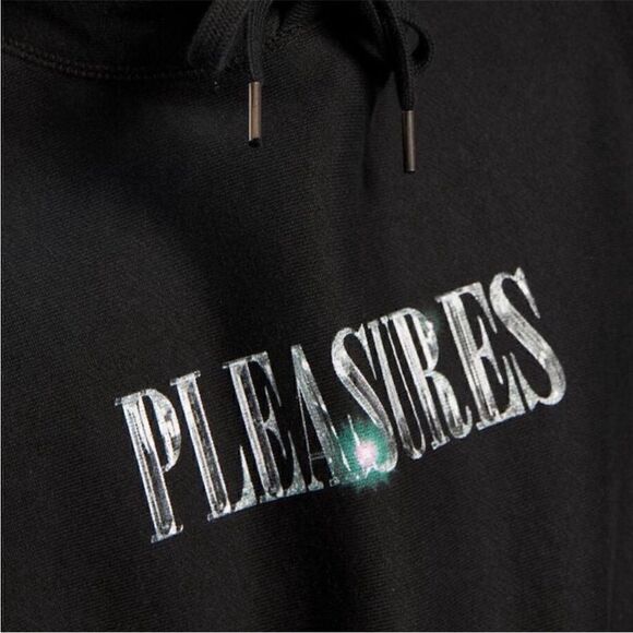 PLEASURES NWT Playboy Icy Diamonds Logo Black Hoodie Sweatshirt Size M - Picture 2 of 14